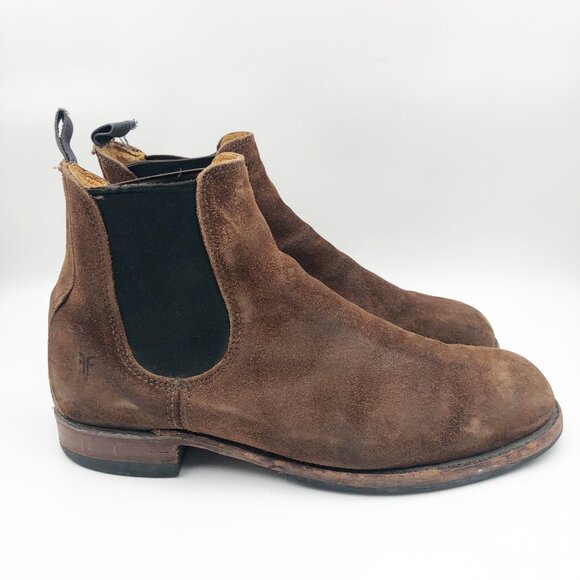 Frye Men's Rich Brown Leather Boots - Picture 3 of 12